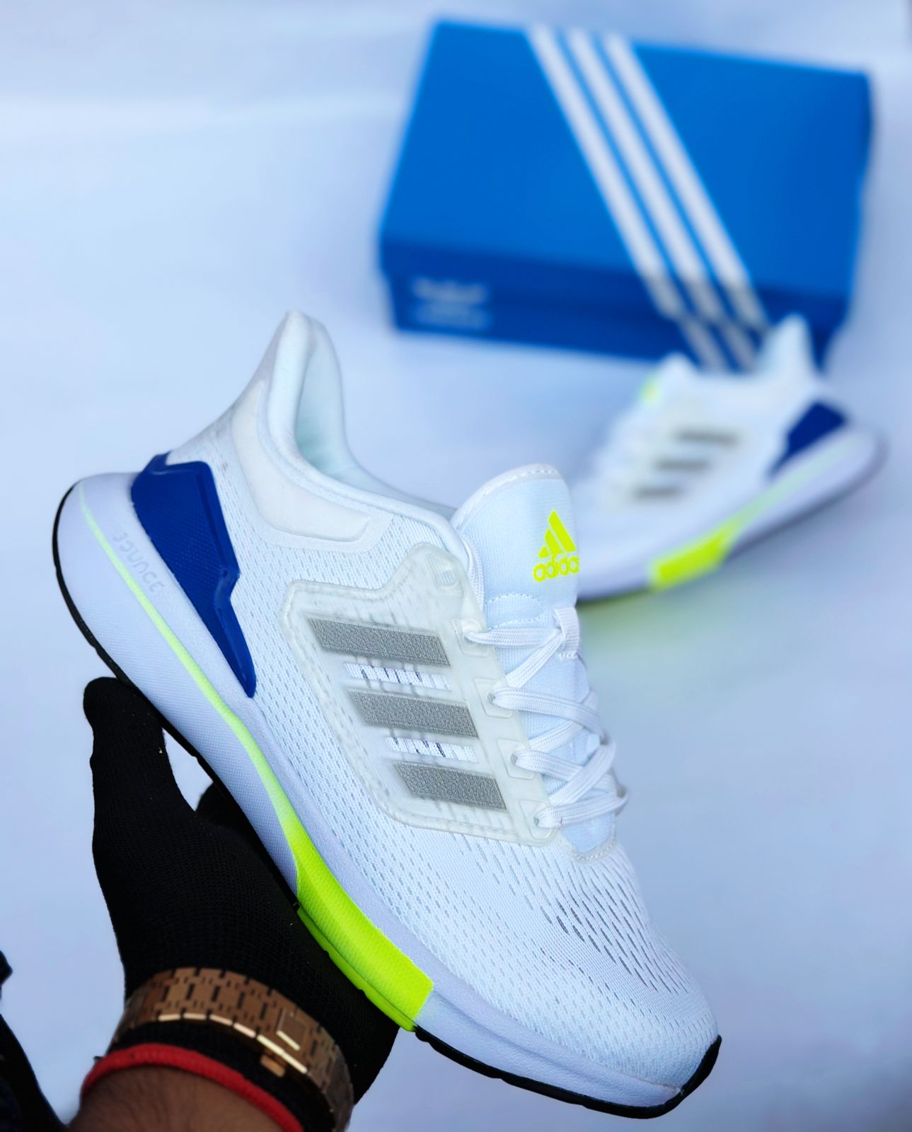 Adidas EQ21 Bounce Running Shoes White Blue